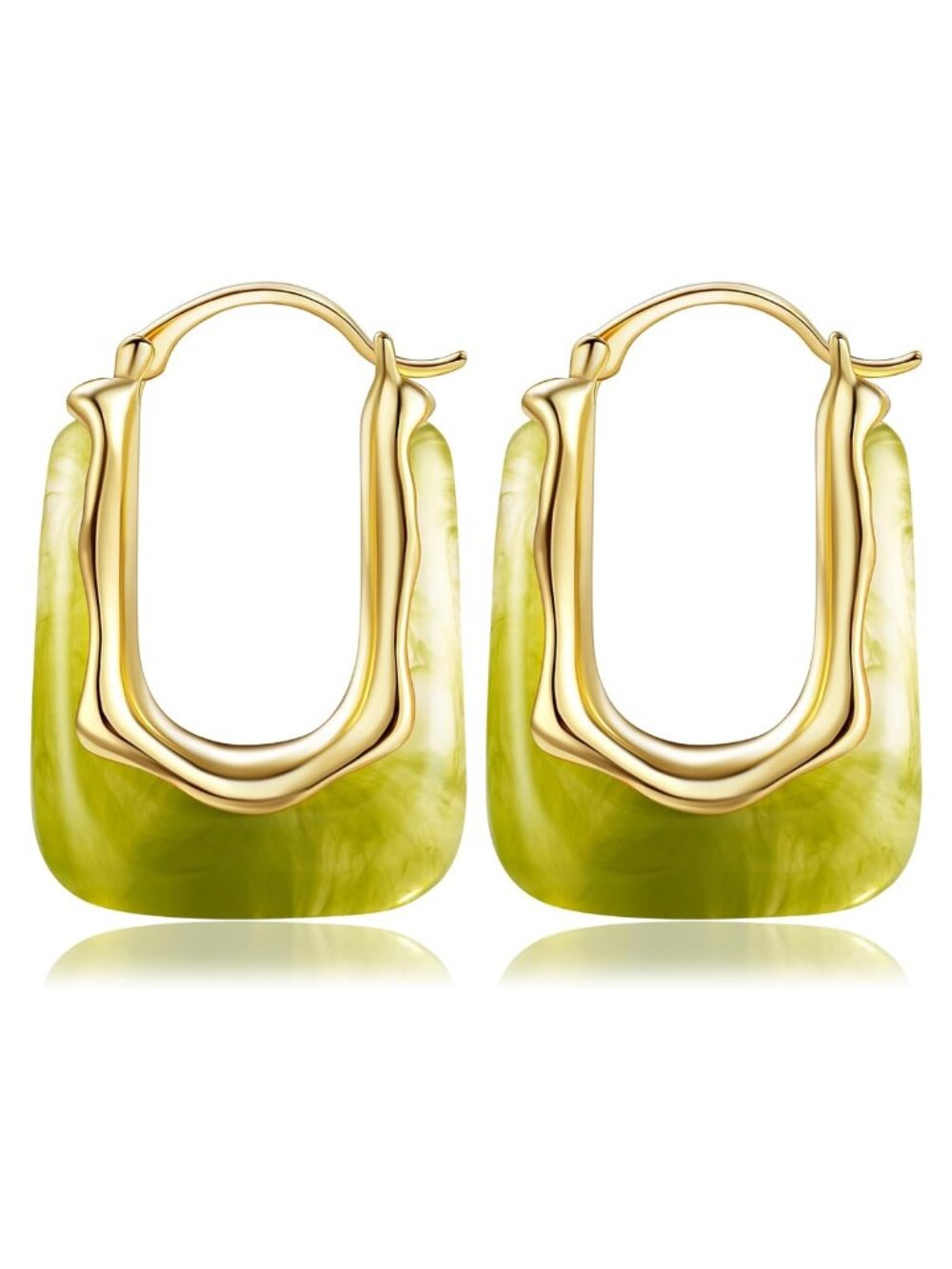 Chunky Resin Hoop Earrings Statement Acrylic Huggie Dangle Fun Fashion Jewelry